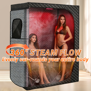 ZT Folding 2 Person Infrared <b>Sauna</b> <b>Room</b> Indoor Relax Steam Portable <b>Sauna</b> Box for Home Full Body Black Foldable Design - Product Image 3