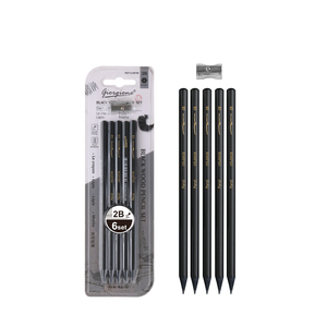 Giorgione Professionnel 6 crayons à dessin et à croquis durs 2B Noir Ensemble pour la peinture pour les étudiants - Product Image 1