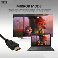Câble HDMI haute vitesse mâle-mâle 4K 60Hz noir moulé pour téléviseur, moniteur, projecteur, PS5