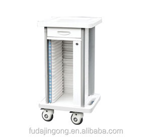 अस्पताल क्लिनिक उपयोग रोगी रिकॉर्ड धारक चिकित्सा चार्ट विभक्त के साथ ट्राली 20 अलमारियों - Product Image 4