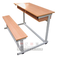 Meubles scolaires pour salle de classe, écologiques, durables, design moderne, table-banc double en bois, couleur personnalisée, fabrication ISO.