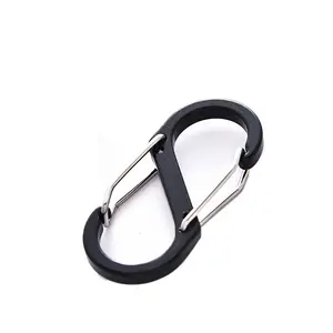 China hardware factory wholesale 8.8 cm aluminum biner clip wire gate s carabiner hook