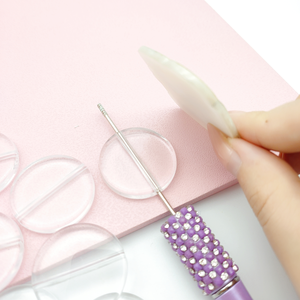 Perle unie transparente de qualité 34 mm avec base brillante pour la fixation de breloques avec strass sur les bords, pour stylo perlé DIY, chaîne de téléphone, et personnalisation DIY - Product Image 5