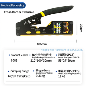 Cortador y Pelador de Cables de Red 8P6P Cat6 con Entrada Frontal de Acero para Cableado Ethernet - Product Image 4