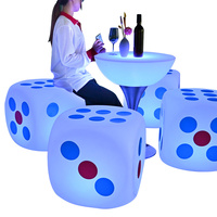 Meubles LED pour salon de fête en plein air, meubles en plastique illuminés rechargeables pour boîte de nuit, ensemble de meubles en cube LED, table LED, chaises LED, éclairage