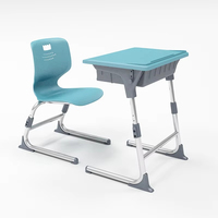 Chaise de bureau d'apprentissage pour enfants en plastique Custom Meida MDL-K3, combinaison réglable avec plateau de rangement sous le bureau, mobilier scolaire, garantie 5 ans