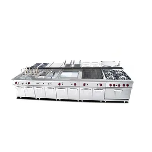 Hotel kitchen equipment commercial free standing cooking range combination oven