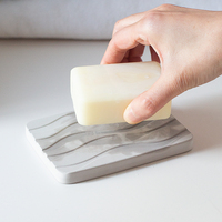 Porte-savon en diatomite à motif ondulé, vente en gros, absorption rapide de l'eau, antibactérien, écologique, plateau de drainage pour lavabo de salle de bain