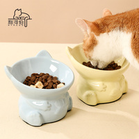 Nouveaux bols surélevés en céramique pour animaux de compagnie, bols inclinés pour nourriture et eau pour chats, bol à eau pour chats avec pieds hauts