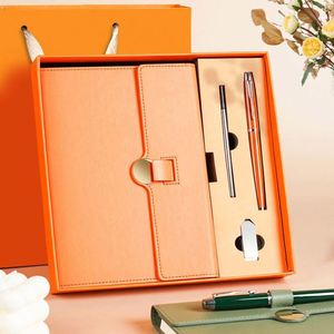 Customizable Exquisite <b>Notepad</b> Set Business Gift Leather <b>A5</b> Hardcover Planner Book with Pen - Product Image 1