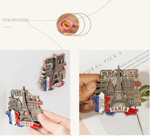 Francia París Inglaterra Londres Grecia EE. UU. Nueva York metal aleación de zinc diseño personalizado país recuerdo imán de nevera - Product Image 2