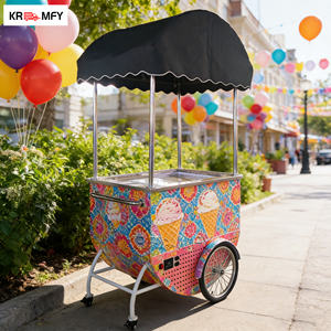 Chariot mobile de vente de glaces avec éclairage LED pour marché nocturne, restauration de rue et événements - Product Image 6