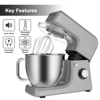 Robot pâtissier automatique Kichan Appliances OEM électrique 6 vitesses 1500W avec bol en acier inoxydable de 6,5 L pour la préparation de gâteaux