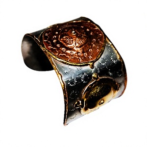 Vintage Antique <b>Copper</b> Brass Metal Cuff <b>Bracelet</b> Antique Gold Plated Fashionable Classic Design Made India Unisex Gift for Women - Product Image 3