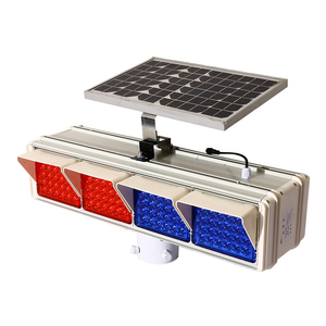 Lampe stroboscopique solaire portable Feux clignotants Route Rouge Bleu Lampe d'avertissement LED - Product Image 4