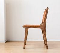 Chaises de salle à manger et de café modernes au design nordique JP, avec accoudoirs, en bois massif et cuir, pour écoles et restaurants