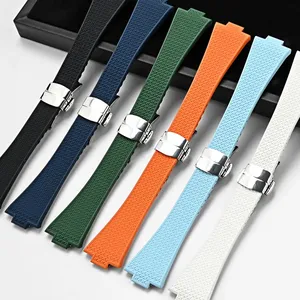 Correa de caucho fluorado para reloj <span class=keywords><strong>Tissot</strong></span> PRX Series Super Player de 35 mm y 40 mm para hombre y mujer, con hebilla plegable de liberación rápida, correa de reloj FKM de 11 mm y 12 mm - Product Image 3