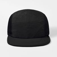 Casquette de sport légère en nylon avec logo personnalisé, séchage rapide, imperméable, 5 panneaux, maille, course en trail, vente en gros