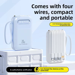 Mini batterie externe LED tout-en-un 20000mAh avec câble intégré, alimentation portable pour extérieur, <span class=keywords><strong>chargeur</strong></span> compact - Product Image 5