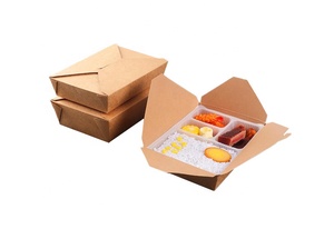 Biểu tượng tùy chỉnh in nâu kraft Interlock giấy Hộp Ăn Trưa cho thực phẩm đưa ra - Product Image 4