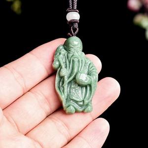 Colgante de Jadeíta Natural, el Dios de la Riqueza, Diseño Original UNISEX, Estilo Chino, Regalo con Certificado de Tasación FG41 - Product Image 3