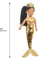 Poupée sirène princesse personnalisée, peluche super douce, queue de sirène scintillante bleue et rose, 18 pouces (environ 46 cm), jouet pour petite fille, cadeau