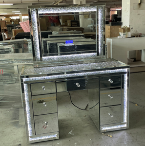 Vanity With Bluetooth Music Player Luxury <strong>LED</strong> Diamond Decorations <strong>Mirror</strong> Make up <strong>Dressing</strong> Vanity <strong>Table</strong> With <strong>Mirror</strong> for Bedroom - Product Image 4