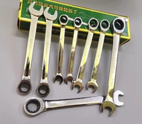 Heavy-Duty 72T Llave de engranaje de doble extremo 6-32mm Juego de combinación de trinquete Acero al carbono Métrico Abierto/Caja Industrial DIY OEM