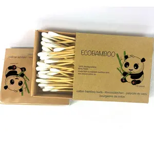 200/Pack Eco-vriendelijke Katoen Bamboe Biodegradable Make Knoppen Nul Afval Schoonmaken Oor Swabs Houten Wattenstaafjes Voor Cleaning