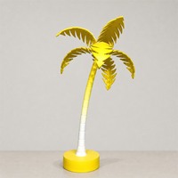Décor de palmier en fibre de verre jaune pour vitrines de magasins et présentoirs de centres commerciaux