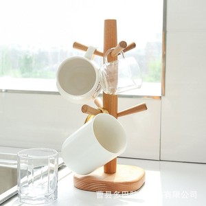 Wooden Cup Holder <b>Tree</b> Shaped 3 Tier Mug Drainer <b>Stand</b> For Kitchen Countertop - Product Image 2