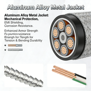 金属被覆MCケーブル（アース付き）6/8/10/12/14 AWG電線、アルミ装甲入り、屋内/屋外/地下埋設用 - Product Image 4