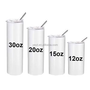 Custom 20OZ 30oz Stainless Steel Skinny Silver Tumbler Vacuum Insulated Cups in Bulk for Sublimation DIY - Product Image 5