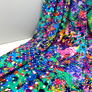 Sáng bóng 80% nylon 20% spandex 4 cách căng da rắn vải in ấn - Product Image 4