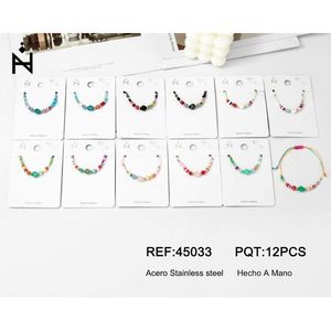 Pulsera de Cuentas Facetadas de Acero Inoxidable Hecha a Mano, Juego de 12 Piezas, Joyería de Moda - Product Image 1