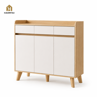 Meuble à chaussures HarmTai 3 tiroirs 3 portes, style scandinave, pour salon et entrée, rangement avec poignée dissimulée, 5 pieds, écologique, pour couloir