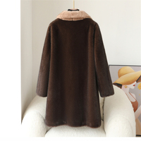 Manteau long et ajusté en fausse fourrure de vison pour femme, collection automne-hiver 2026, veste chaude boutonnée grande taille, parka JT3495