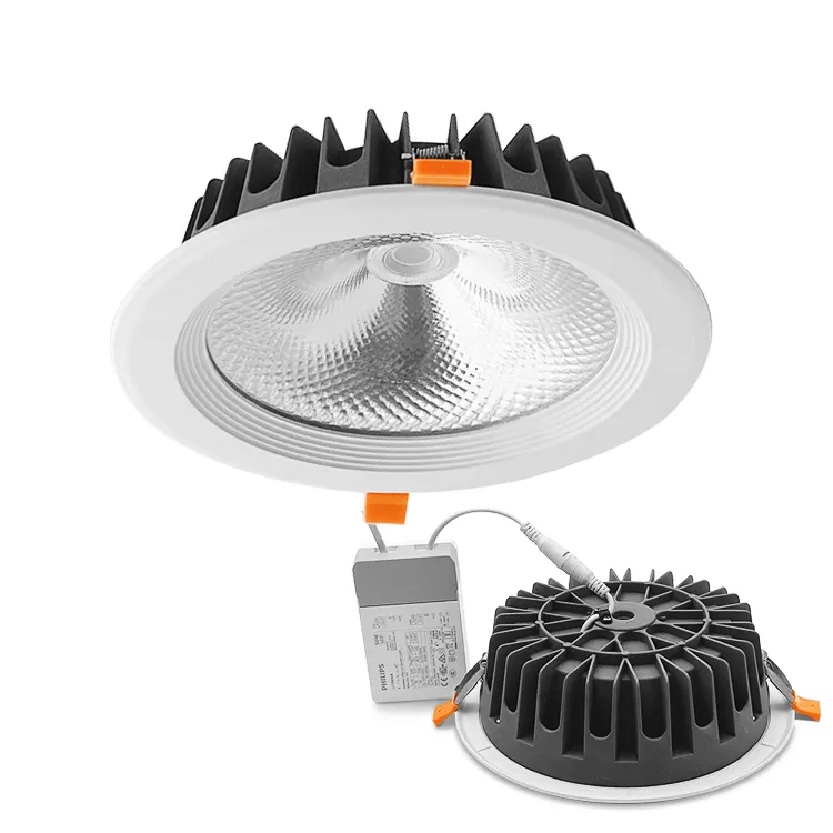 AC85-265V cutout 190mm 100lm/w high brightness dimmable 6000k day light cob led 40 watt downlight