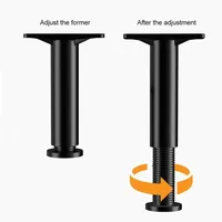 Pied de support télescopique réglable noir pour sommier de lit et base de canapé