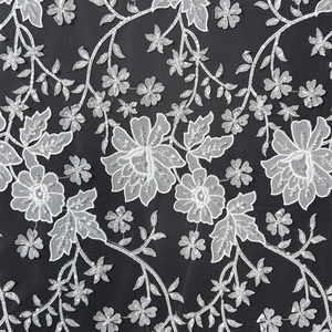 Lentejuelas transparentes y tela de encaje floral con cuentas para vestidos de novia | GCW-506305-1-DJ - Product Image 3