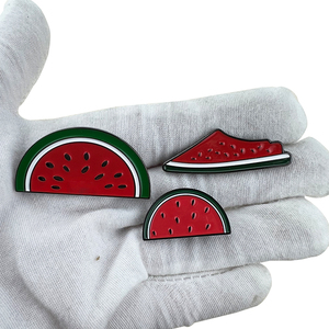 Spilla smaltata personalizzata a forma di anguria, prodotti palestinesi, spille da bavero in smalto morbido e duro, regali artigianali in metallo - Product Image 2