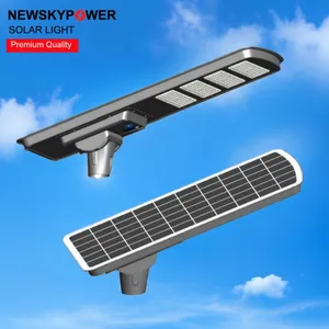 Nouveau panneau MONO alimenté par énergie solaire en bordure de route LED 100W lampadaire solaire industriel avec poteau galvanisé de 6-8m pour usage intensif