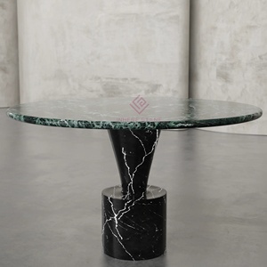 Phong cách công nghiệp Đỏ travertine vòng bàn ăn cho ngôi nhà hiện đại và nhà hàng đô thị - Product Image 2