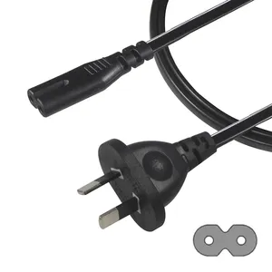 Conector estándar australiano Iec320 de la figura 8, de CA Cable, enchufe de suministro Saa, extensión de 3 puntas, cable de alimentación Iec C7