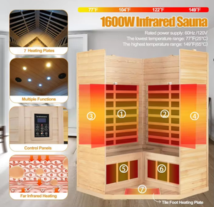 غرفة ساونا خشبية للساونا الكندية من 2-3 أشخاص تحت الحمراء البعيدة زاوية داخلية مخصصة - Product Image 3