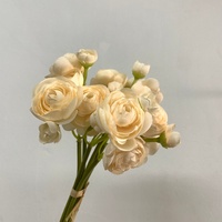 Bunga Ranunculus Mini 6 Tangkai Grosir LE-345, Bunga Ranunculus Sutra Imitasi untuk Buket Pengantin & Dekorasi Meja Acara