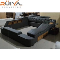 Lit en cuir intelligent gris élégant, design moderne de haute qualité, fonction de massage, rangement, plusieurs tailles disponibles, multicolores