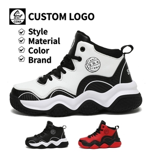Chaussures de basketball montantes tendance Cema pour enfants, grandes tailles, résistantes à l'hiver, en cuir, pour étudiants, baskets de sport - Product Image 1