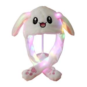 Chapeaux de dessin animé mignons en gros du fabricant, chapeaux de lapin avec oreilles mobiles qui peuvent émettre de la lumière, adaptés aux chapeaux lumineux pour enfants - Product Image 6