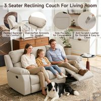 Ensemble de canapés inclinables en cuir anti-rayures, fauteuil inclinable et causeuse pour salon, chambre, camping-car, salle de cinéma, canapé 3 places